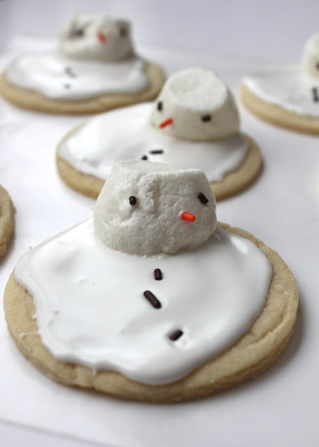 Snowman Sugar Cookies
 Christmas Traditions Melted Snowman Sugar Cookies and