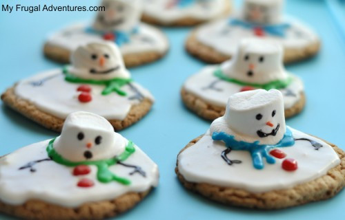 Snowman Sugar Cookies
 Melting Snowman Sugar Cookies