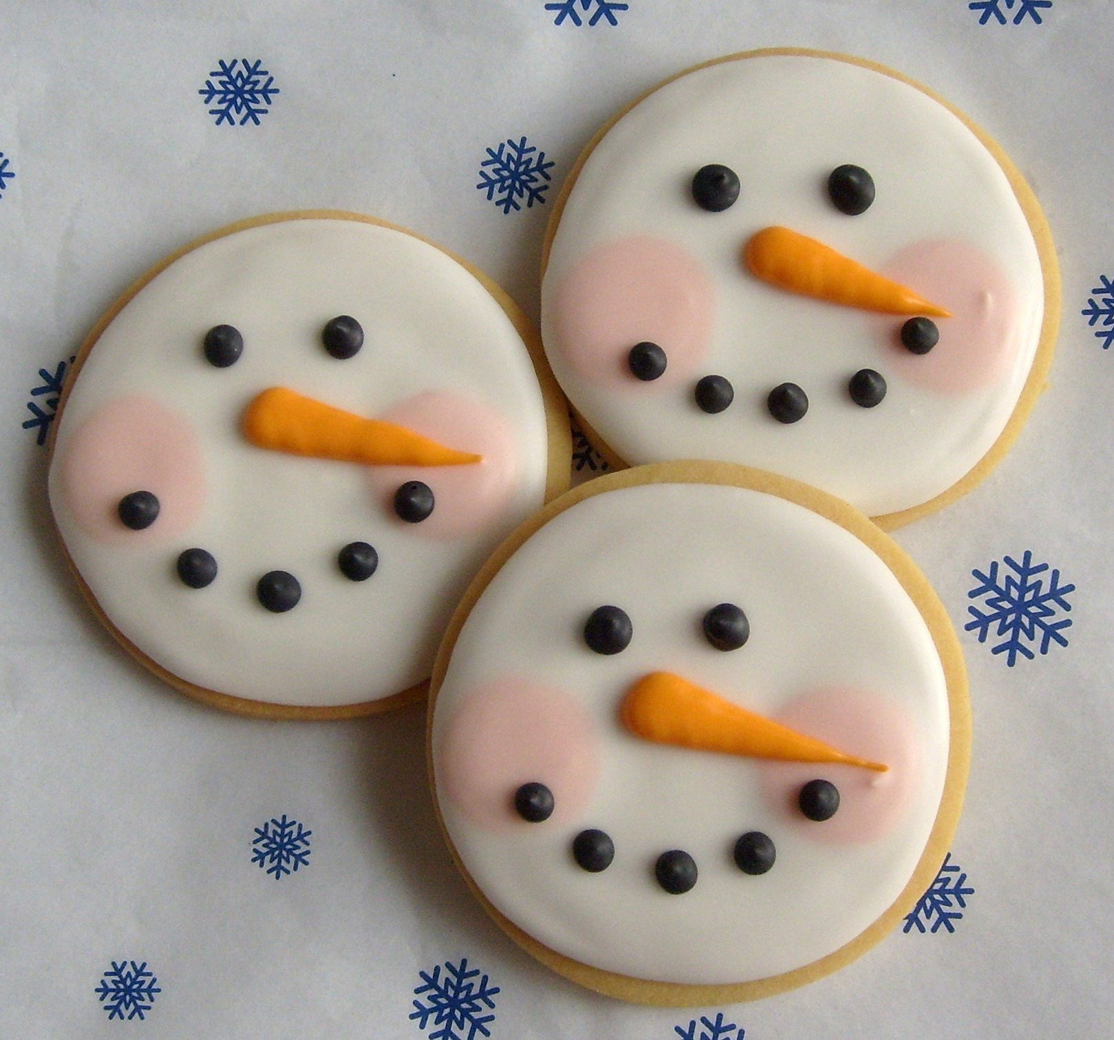 Snowman Sugar Cookies
 SALE SALE BLUSHING SNOWMAN FACE Snowman Decorated