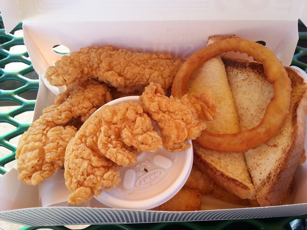 Sonic Chicken Strip Dinner
 Super Crunch Chicken Strip Dinner Meal $5 99 Yelp