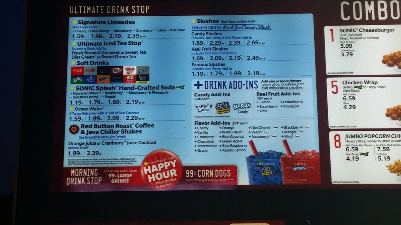 Sonic Dessert Menu
 Sonic Menu Prices 2017