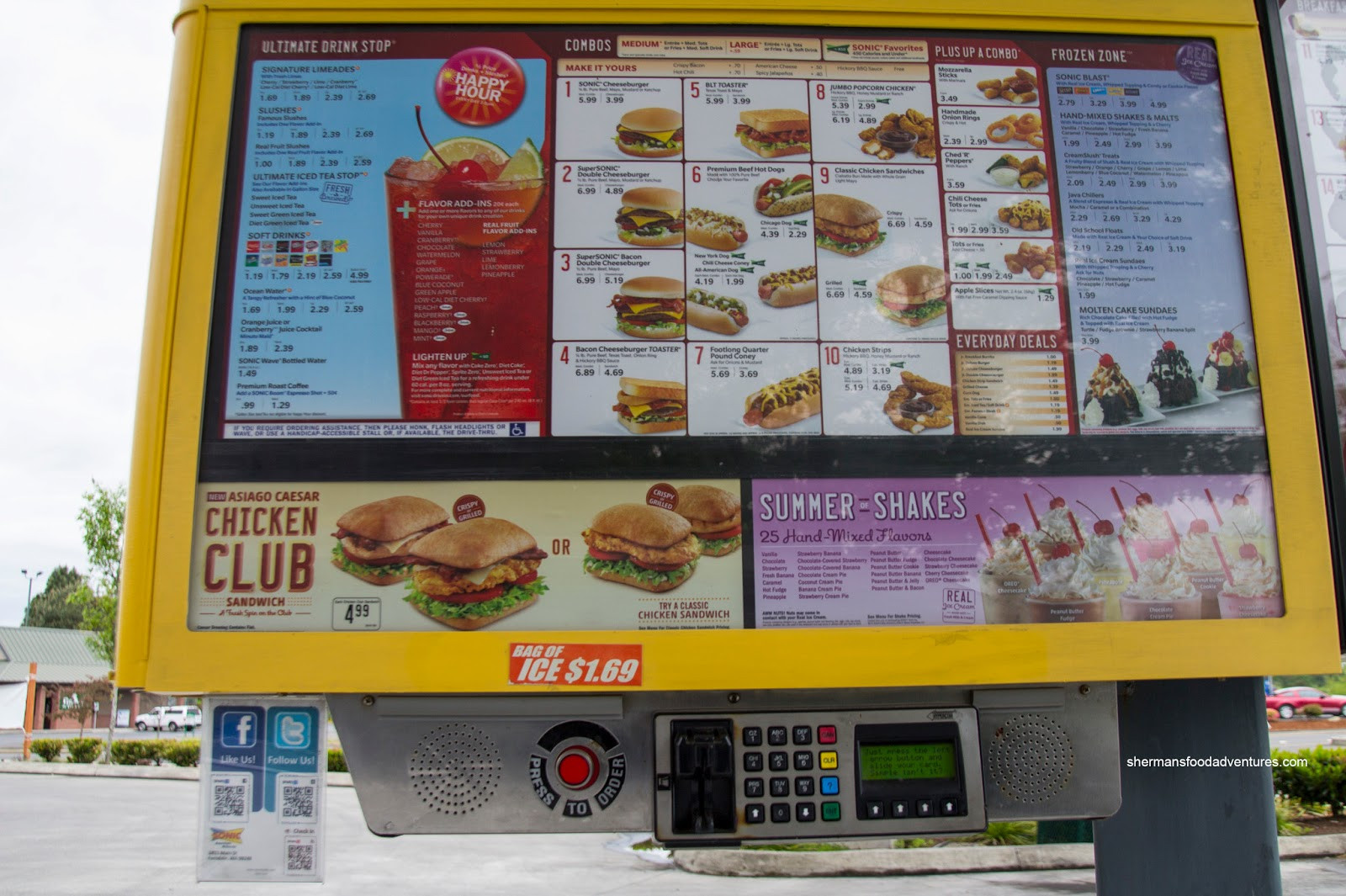 Sonic Dessert Menu
 Sherman s Food Adventures Sonic