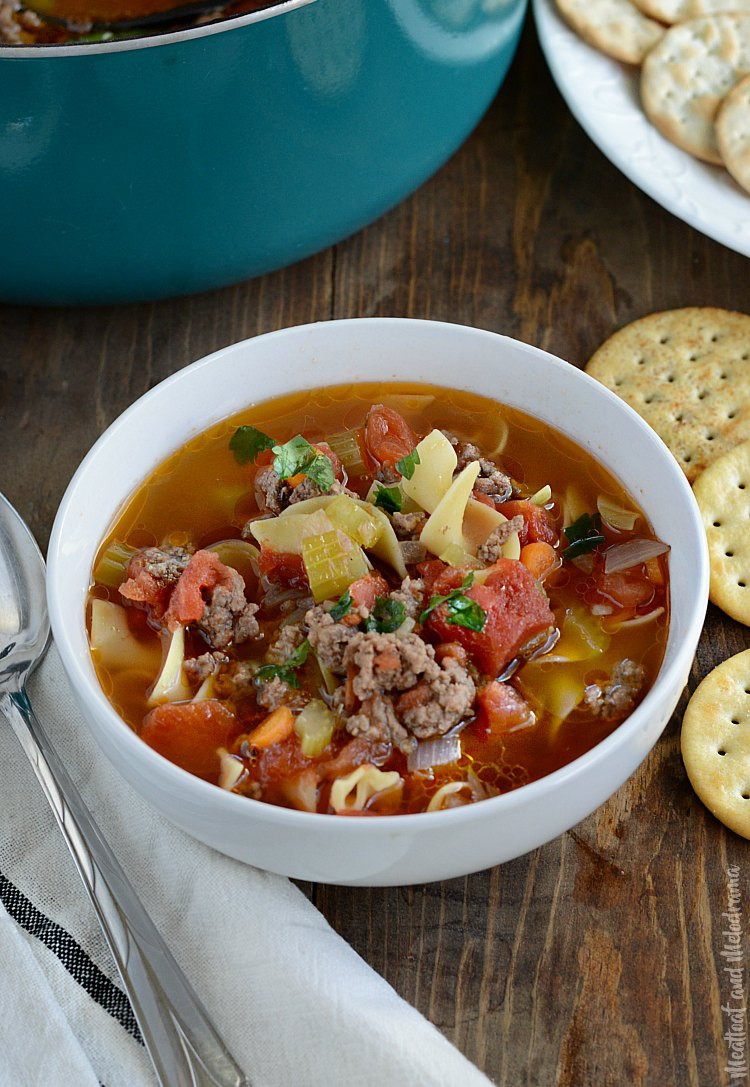 Soup Recipes With Ground Beef
 Ground Beef Noodle Soup Meatloaf and Melodrama