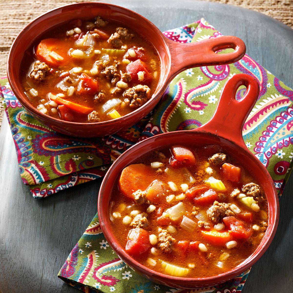 Soup Recipes With Ground Beef
 hamburger soup with barley