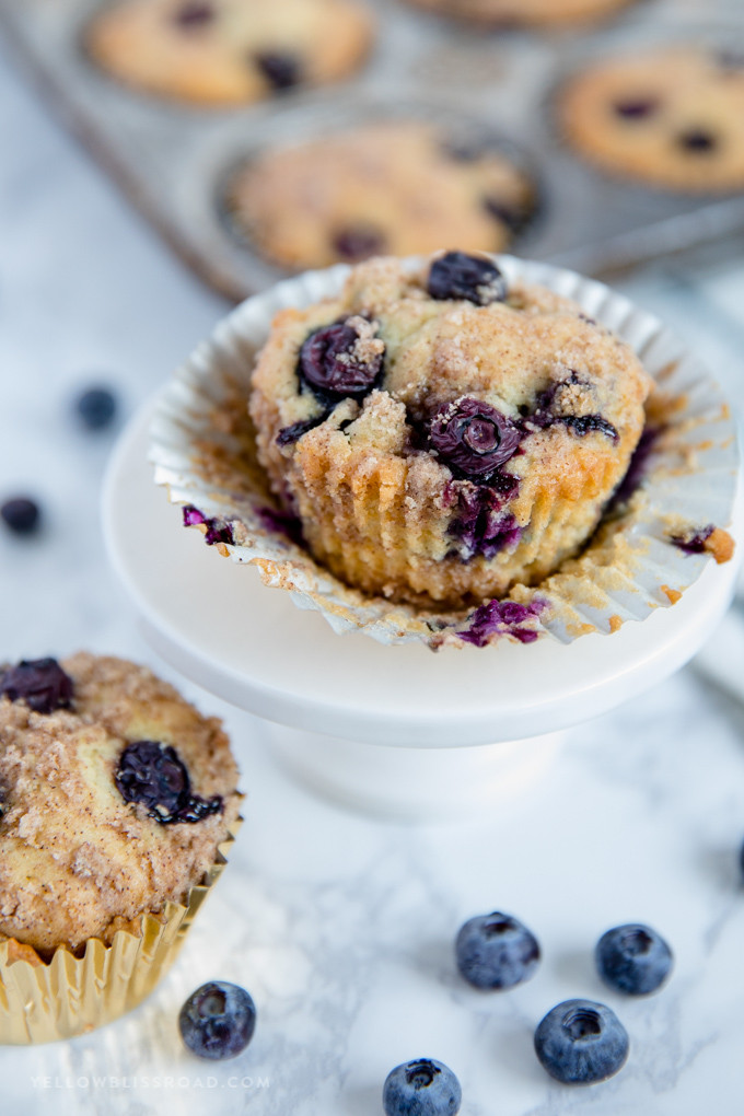 Sour Cream Coffee Cake Muffins
 Blueberry Sour Cream Coffee Cake Muffins with Streusel Topping