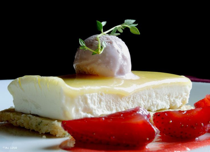 Sous Vide Desserts
 lemon bavarois strawberry sous vide & icecream