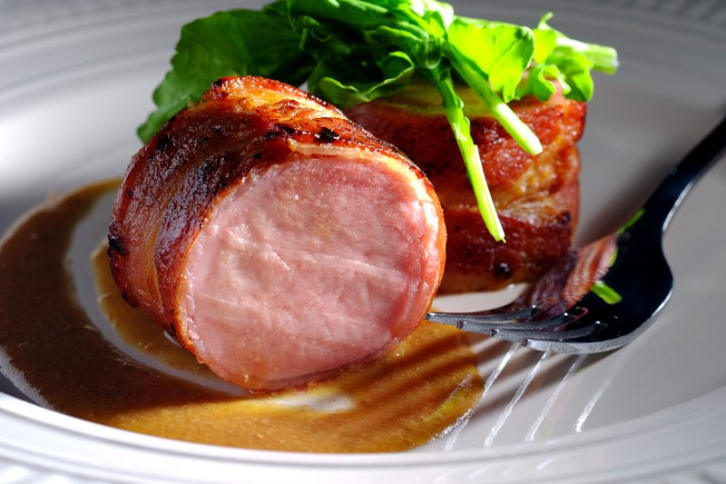 Sous Vide Pork Tenderloin
 Sous Vide Bacon Wrapped Pork Tenderloin in Mustard Jus