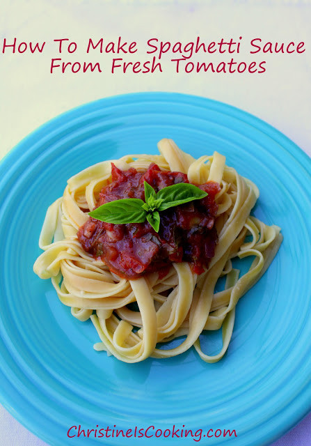 Spaghetti Sauce From Fresh Tomatoes
 christineiscooking How To Make Spaghetti Sauce From