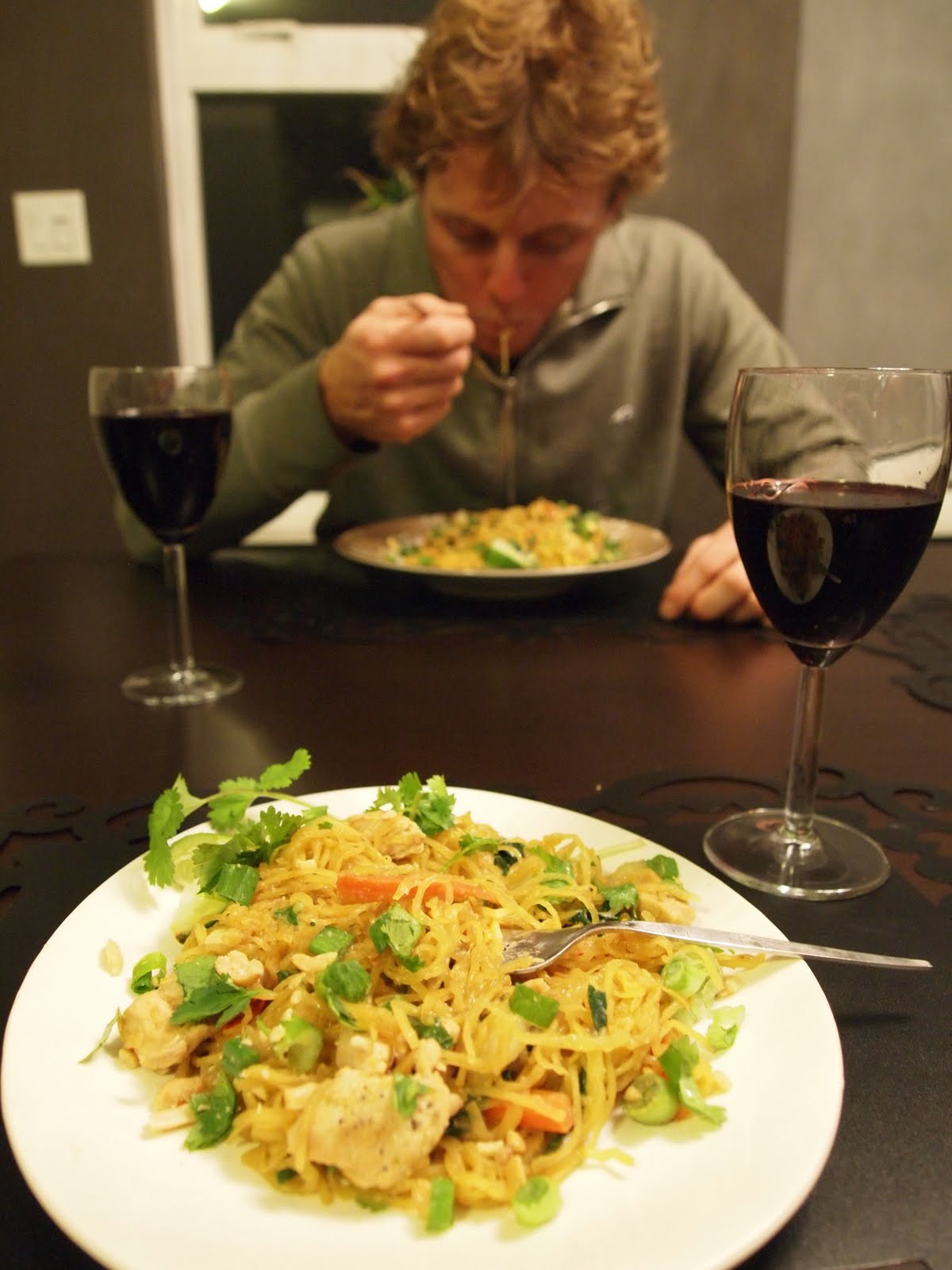 Spaghetti Squash Pad Thai
 Stuff We Ate Chicken Pad Thai made with Spaghetti Squash