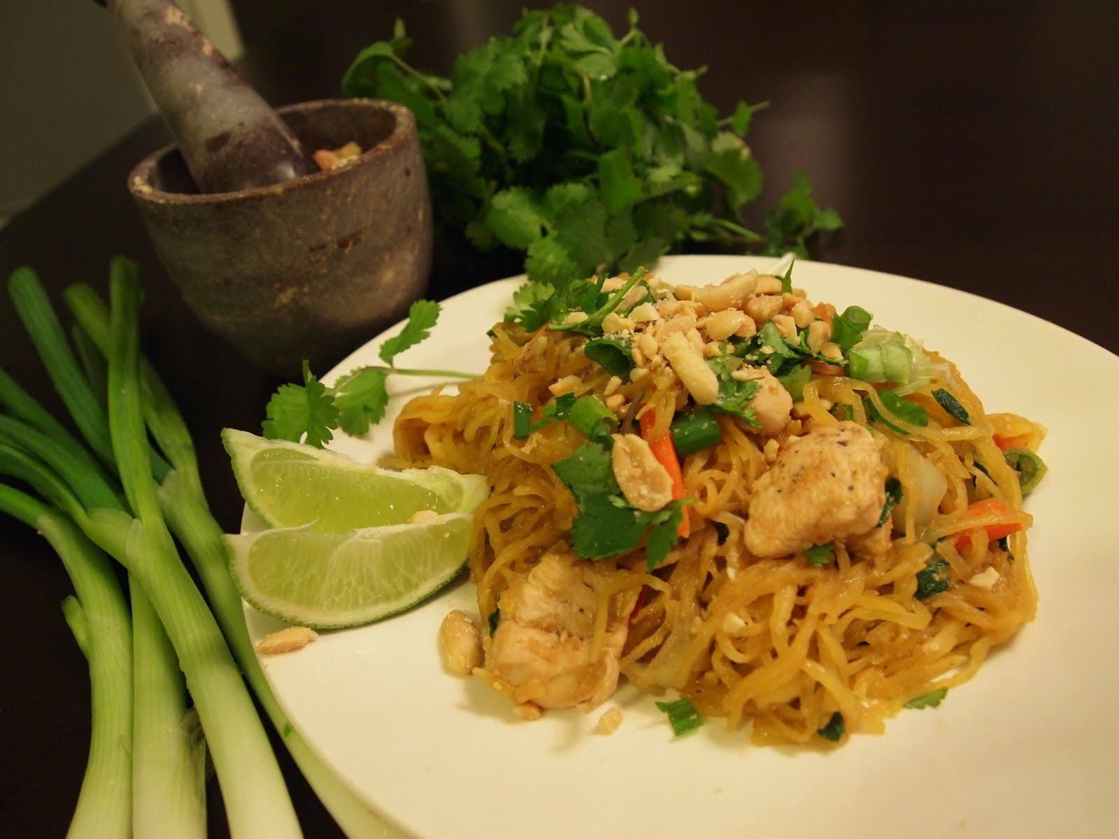 Spaghetti Squash Pad Thai
 Stuff We Ate Chicken Pad Thai made with Spaghetti Squash