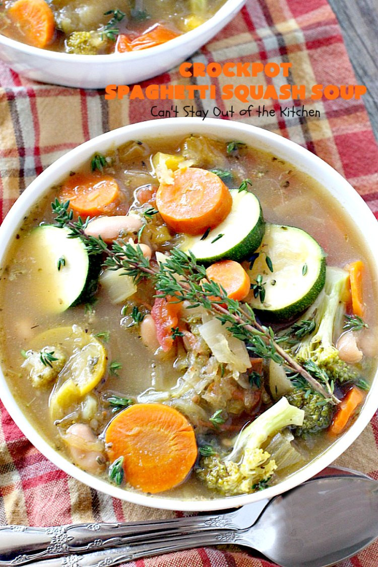 Spaghetti Squash Soup
 Crockpot Spaghetti Squash Soup Can t Stay Out of the Kitchen