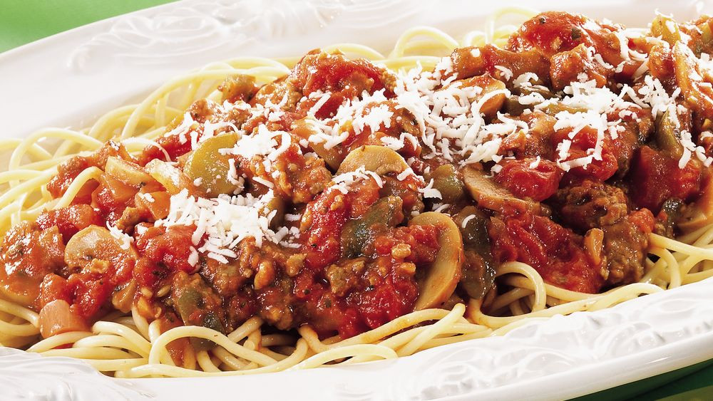 Spaghetti With Meat Sauce
 Spaghetti with Meat Sauce recipe from Pillsbury