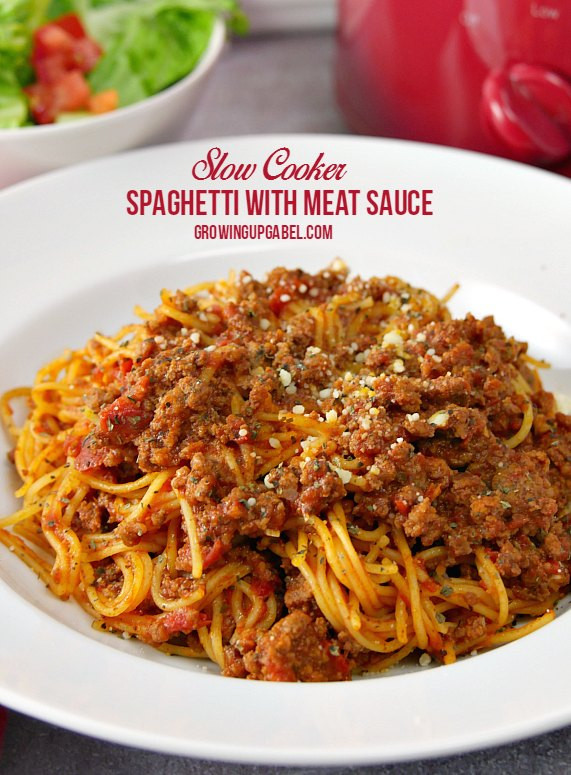 Spaghetti With Meat Sauce
 Slow Cooker Spaghetti with Meat Sauce
