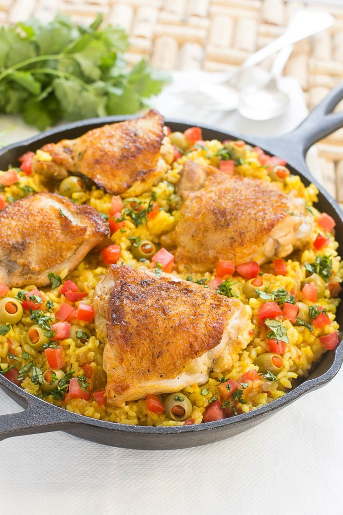 Spanish Chicken And Rice
 Spanish Arroz con Pollo Chicken with Rice Dinner at