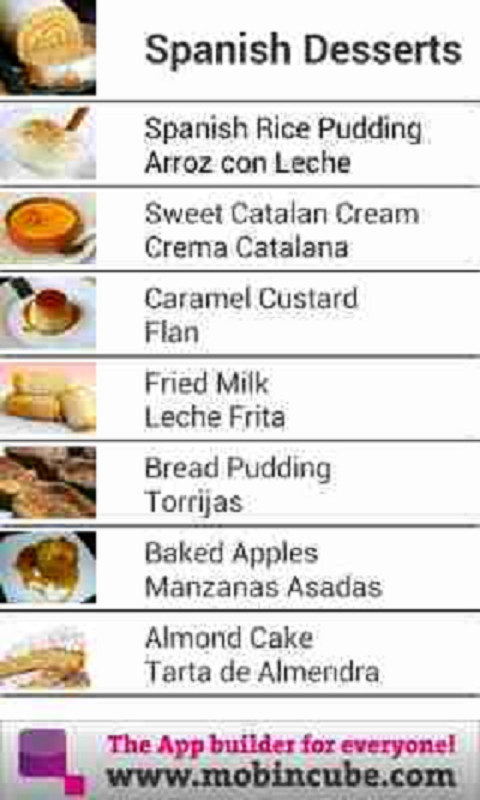 Spanish Desserts List
 Amazon Spanish Dessert Recipes Appstore for Android