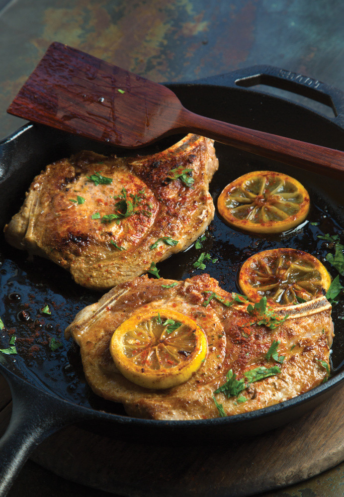 Spanish Pork Chops
 Cookbook review Dinner Solved by Katie Workman The