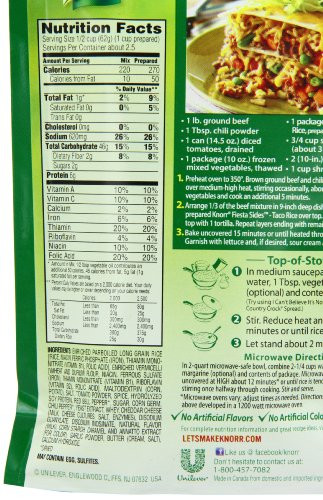Spanish Rice Calories
 knorr fiesta sides mexican rice