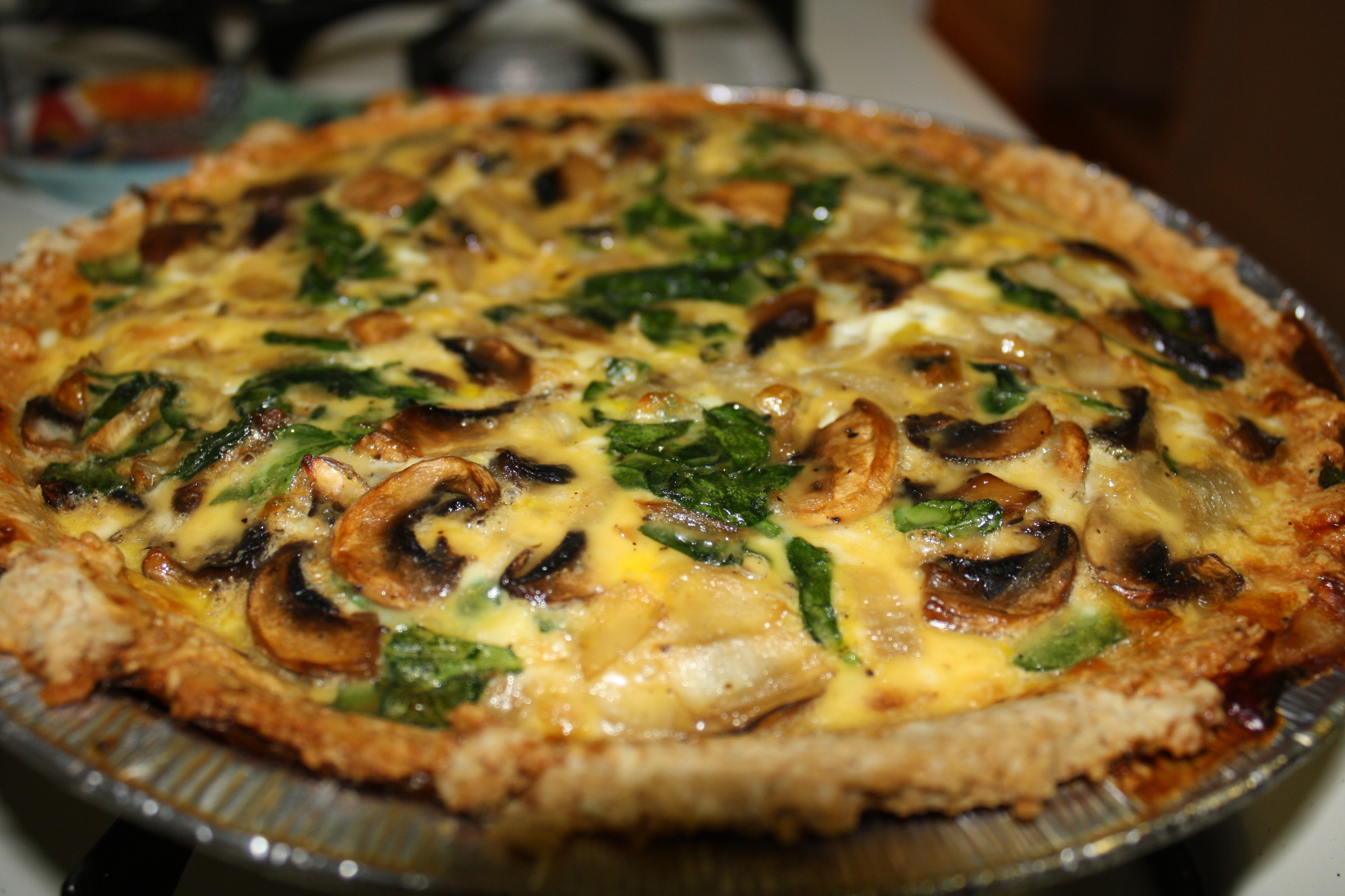 Spinach And Mushroom Quiche
 onion mushroom & spinach quiche