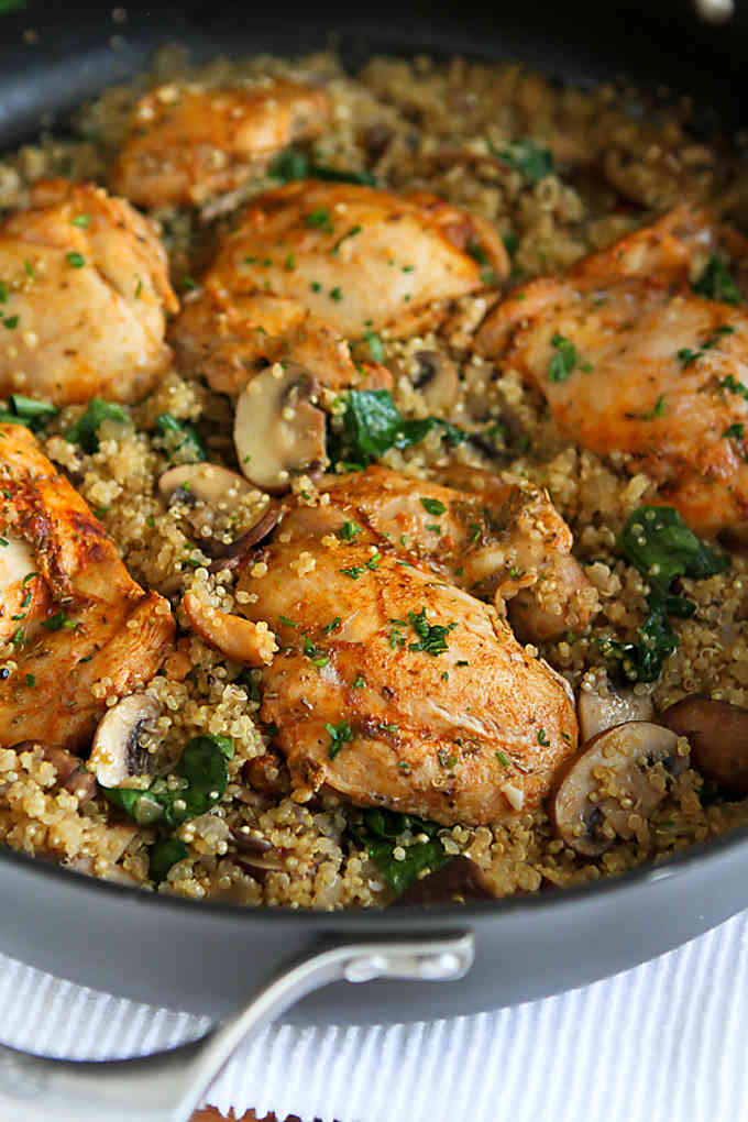 Spinach Dinner Recipes
 e Pot Chicken Quinoa Mushrooms & Spinach Easy Dinner