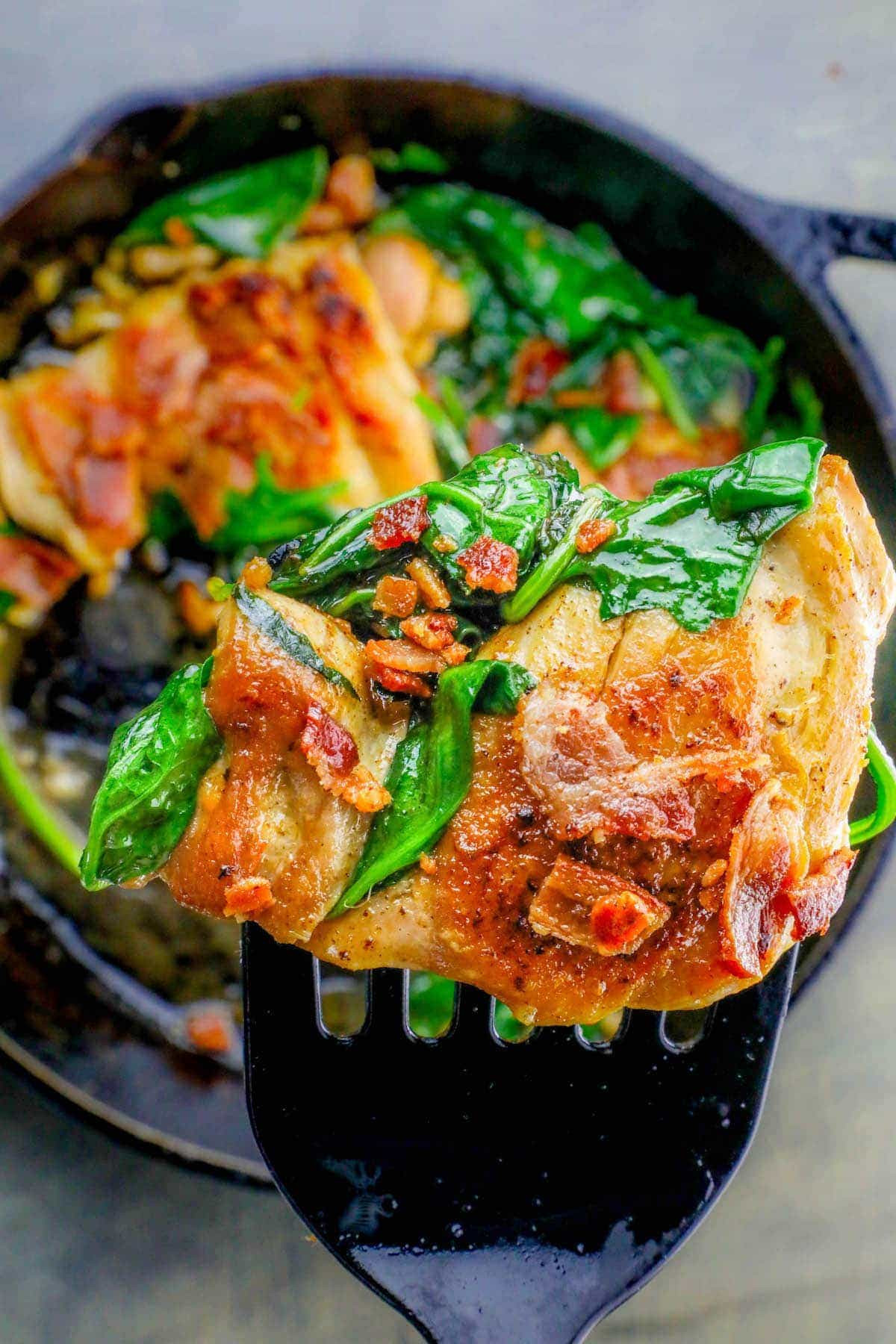 Spinach Dinner Recipes
 e Pot Bacon Garlic Chicken and Spinach Dinner