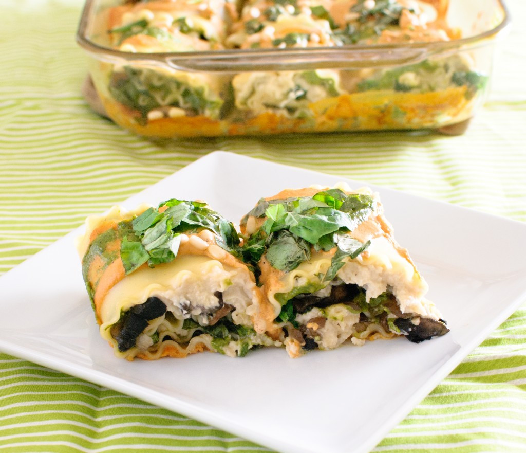 Spinach Mushroom Lasagna
 Vegan Spinach & Mushroom Lasagna Rolls with Sun dried