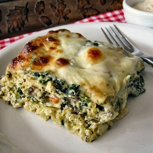 Spinach Mushroom Lasagna
 Spinach Mushroom and Pesto Lasagna