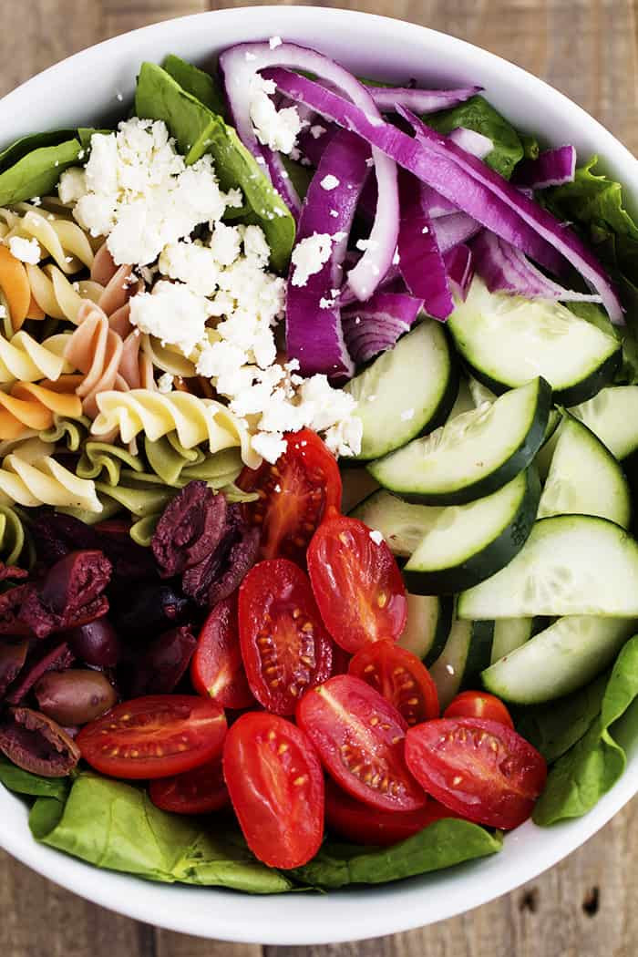 Spinach Pasta Salad
 Greek Spinach Pasta Salad