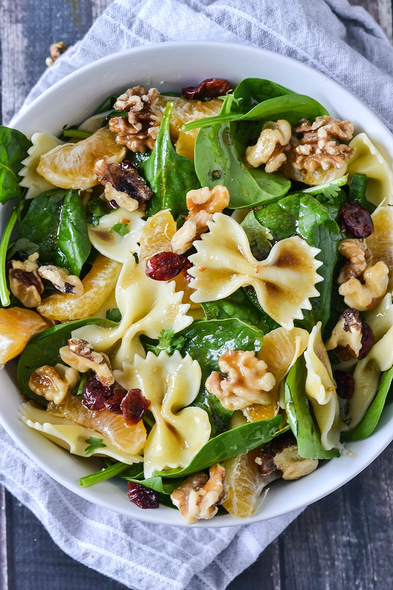 Spinach Pasta Salad
 Mandarin Orange and Spinach Pasta Salad Mother Thyme