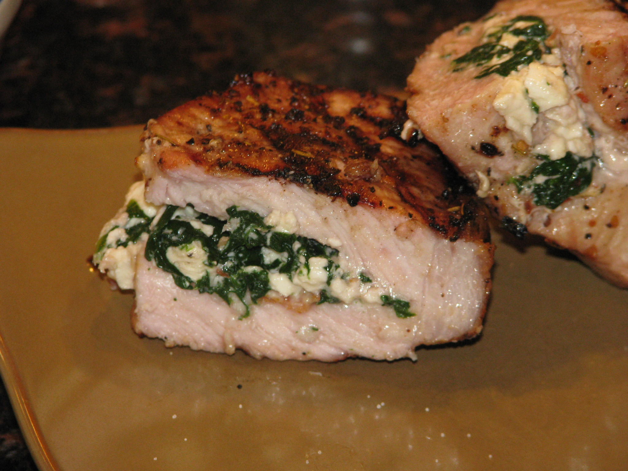 Spinach Stuffed Pork Chops
 Feta and Spinach Stuffed Pork Chops