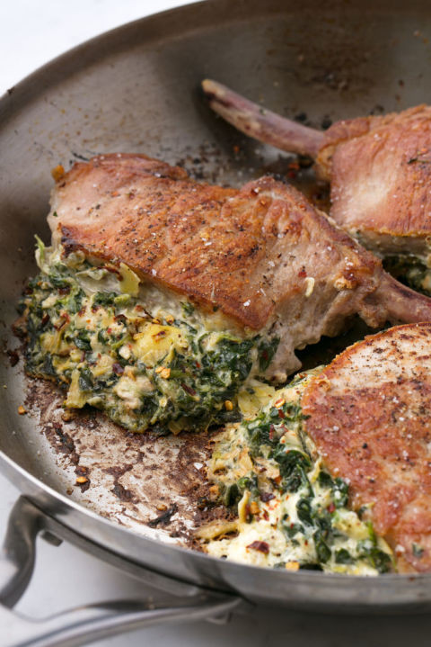 Spinach Stuffed Pork Chops
 Easy Stuffed Pork Chops Recipe How to Cook Spinach and