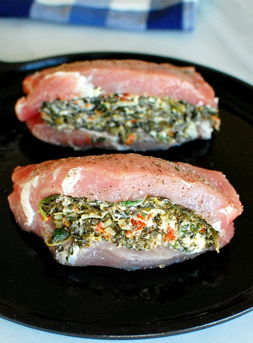 Spinach Stuffed Pork Chops
 Broiled Spinach Stuffed Pork Chops