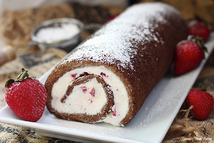 Sponge Cake Roll
 Chocolate strawberry roll cake recipe