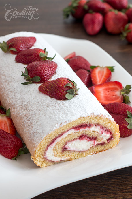 Sponge Cake Roll
 strawberry sponge cake roll