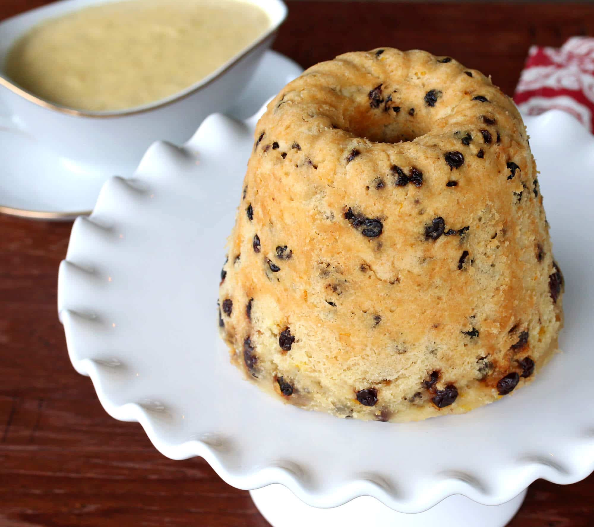 Spotted Dick Dessert
 Traditional Spotted Dick English Steamed Currant Pudding