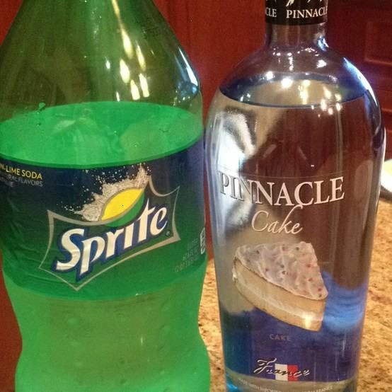 Sprite And Vodka Drinks
 pinnacle cake vodka and sprite= adult key lime pie in a