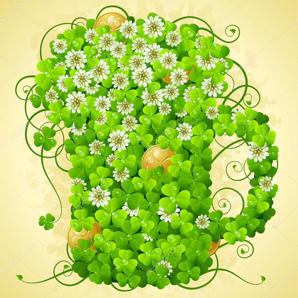 St. Patrick'S Day Cupcakes
 St Patrick s Day frame with clover and golden coin — 图库矢量