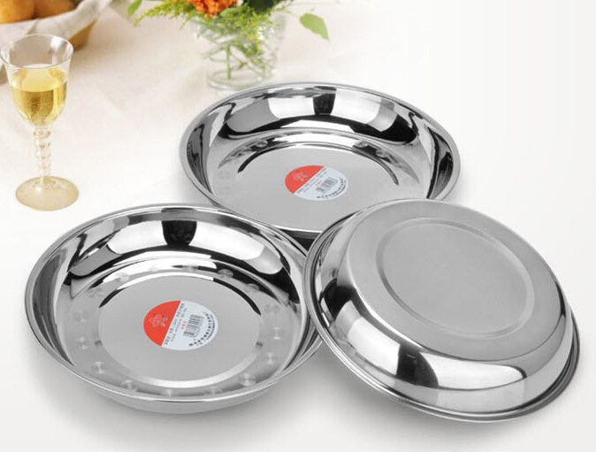 Stainless Steel Dinner Plates
 Wholesale Stainless steel Circular dinner plate Fruits