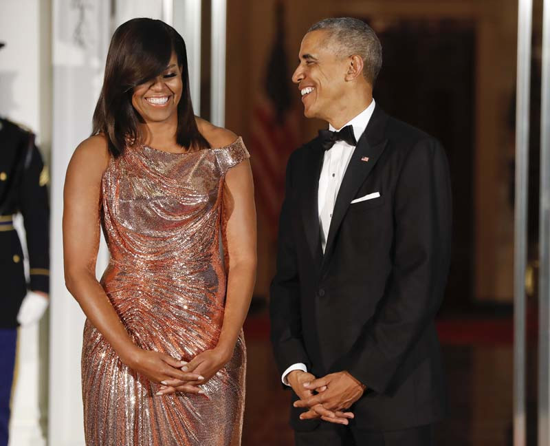 State Dinner 2016
 Michelle Obama shines in Versace at White House dinner