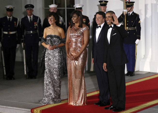 State Dinner 2016
 Michelle Obama shines in Versace at White House dinner