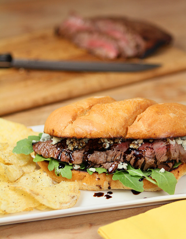 Steak And Cheese Sandwiches
 Balsamic and Blue Cheese Steak Sandwich from the National