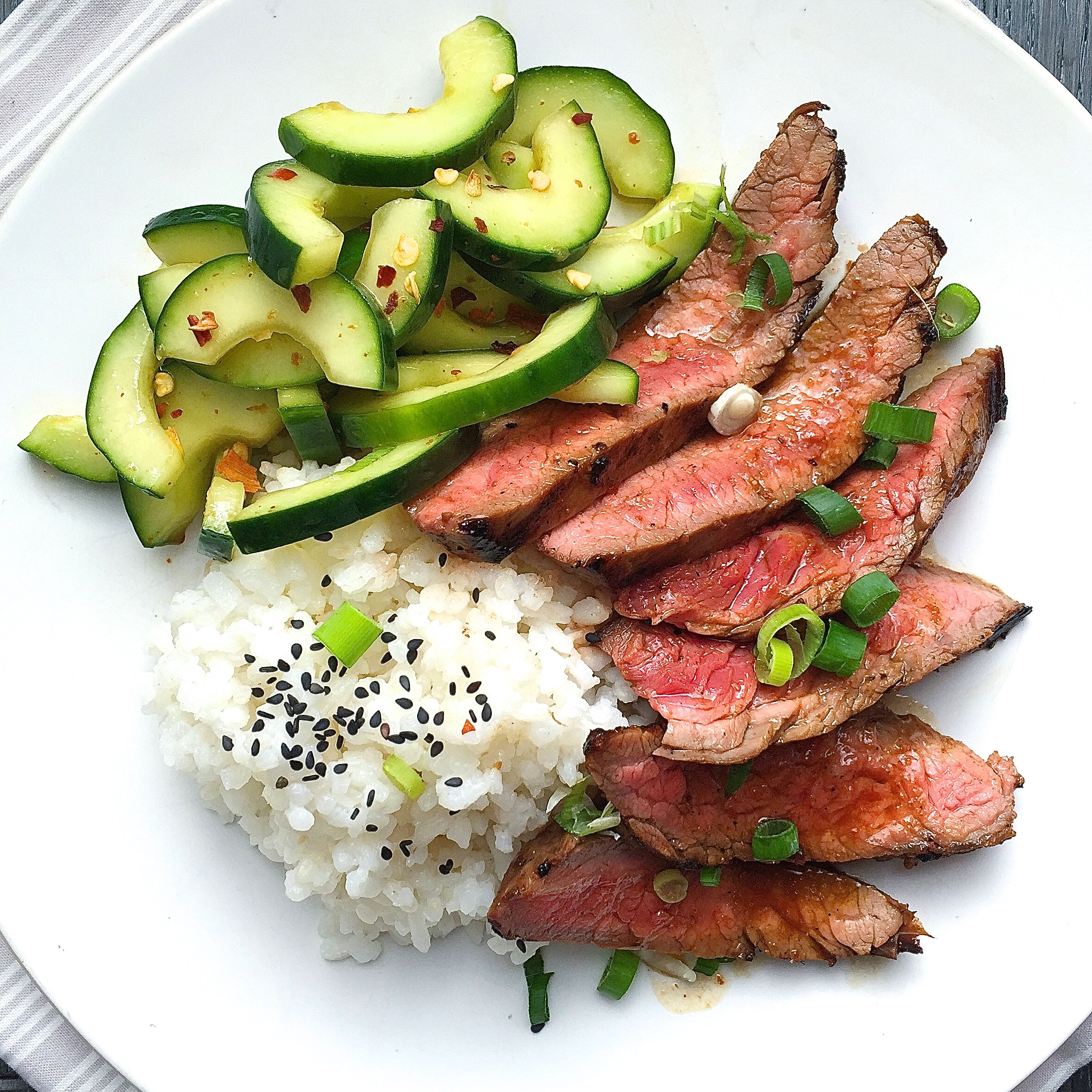 Steak Dinner Ideas
 Best Korean Style Grilled Flank Steak with Sticky Rice and