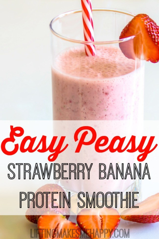 Strawberry Banana Protein Smoothies
 Easy Peasy Strawberry Banana Protein Shake Recipe for Post