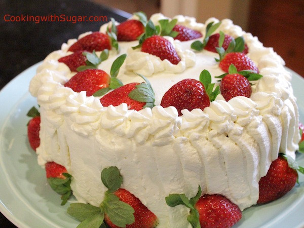 Strawberry Birthday Cake
 strawberry whipped cream birthday cake strawberries