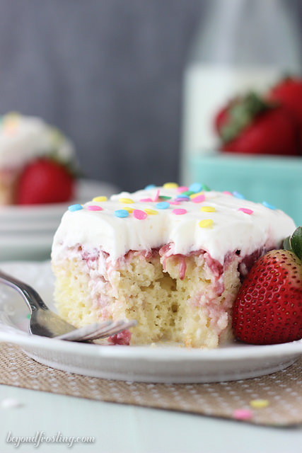 Strawberry Cheesecake Poke Cake
 Strawberry Cheesecake Poke Cake Beyond Frosting