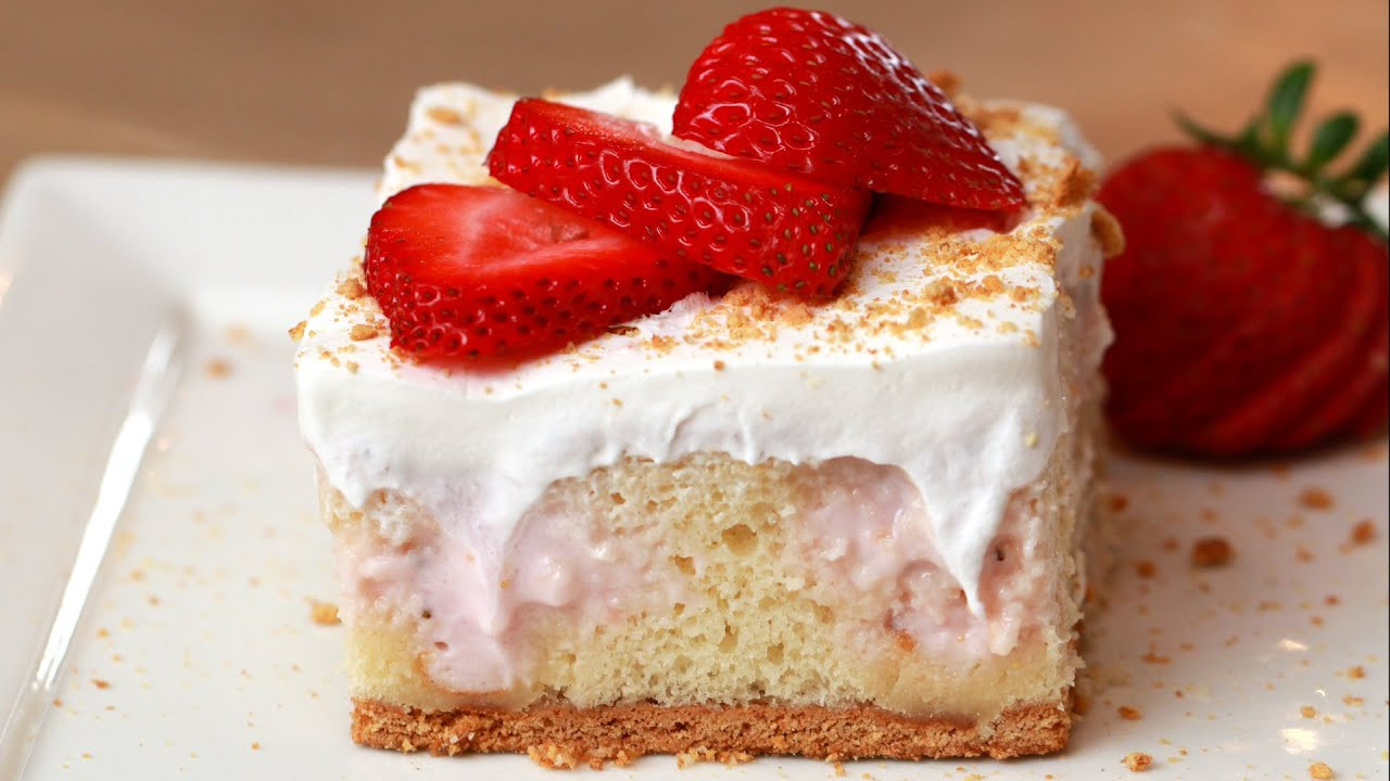 Strawberry Cheesecake Poke Cake
 Strawberry Cheesecake Poke Cake