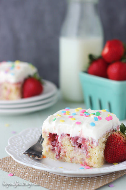 Strawberry Cheesecake Poke Cake
 Strawberry Cheesecake Poke Cake Beyond Frosting