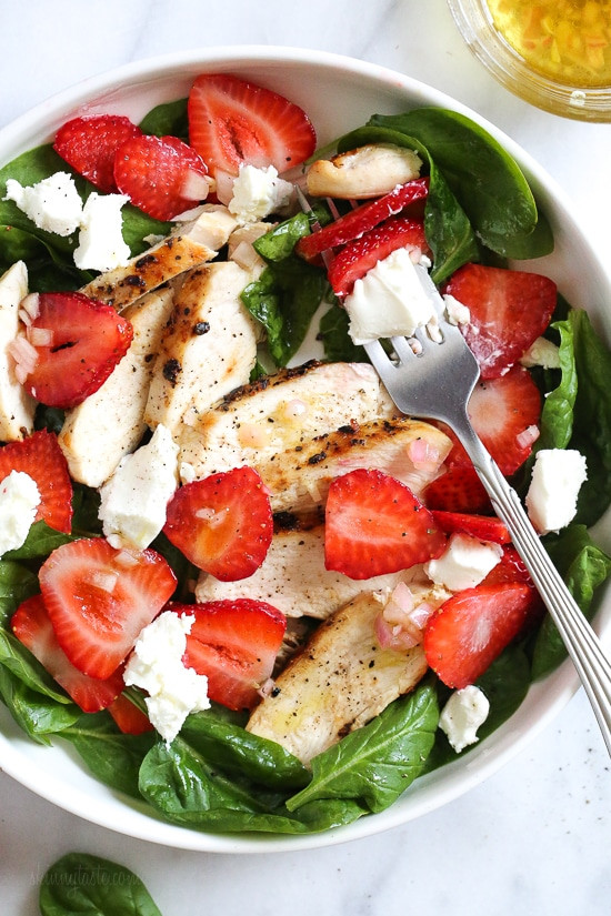 Strawberry Chicken Salad
 Grilled Chicken Salad with Strawberries and Spinach Recipe