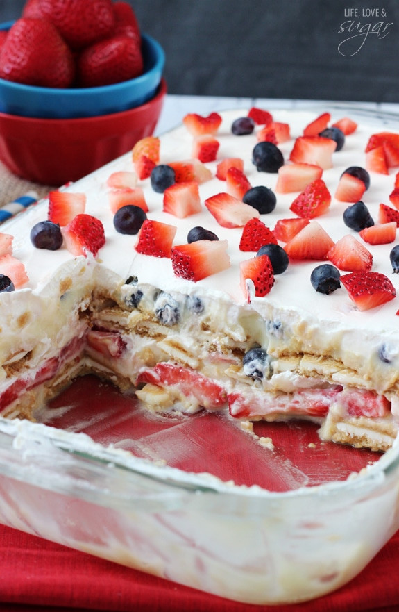 Strawberry Icebox Cake
 Strawberry and Blueberry Cheesecake Icebox Cake Life