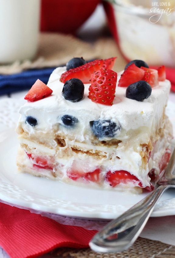 Strawberry Icebox Cake
 Strawberry and Blueberry Cheesecake Icebox Cake Life