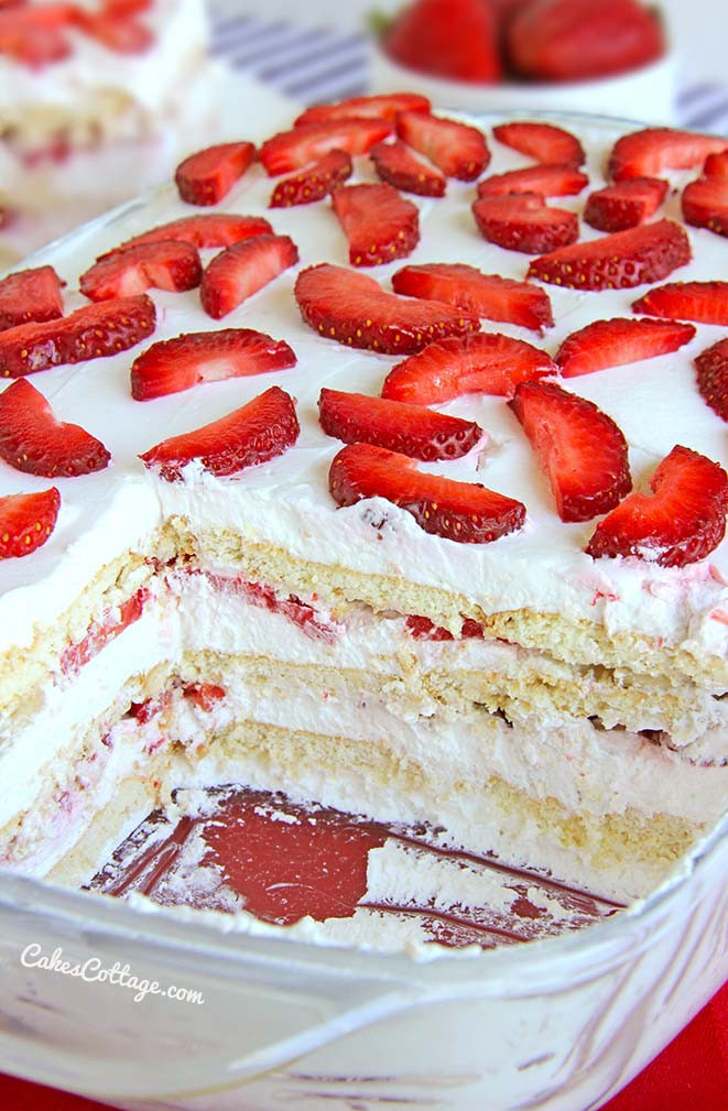 Strawberry Icebox Cake
 No Bake Strawberry Icebox Cake Cakescottage